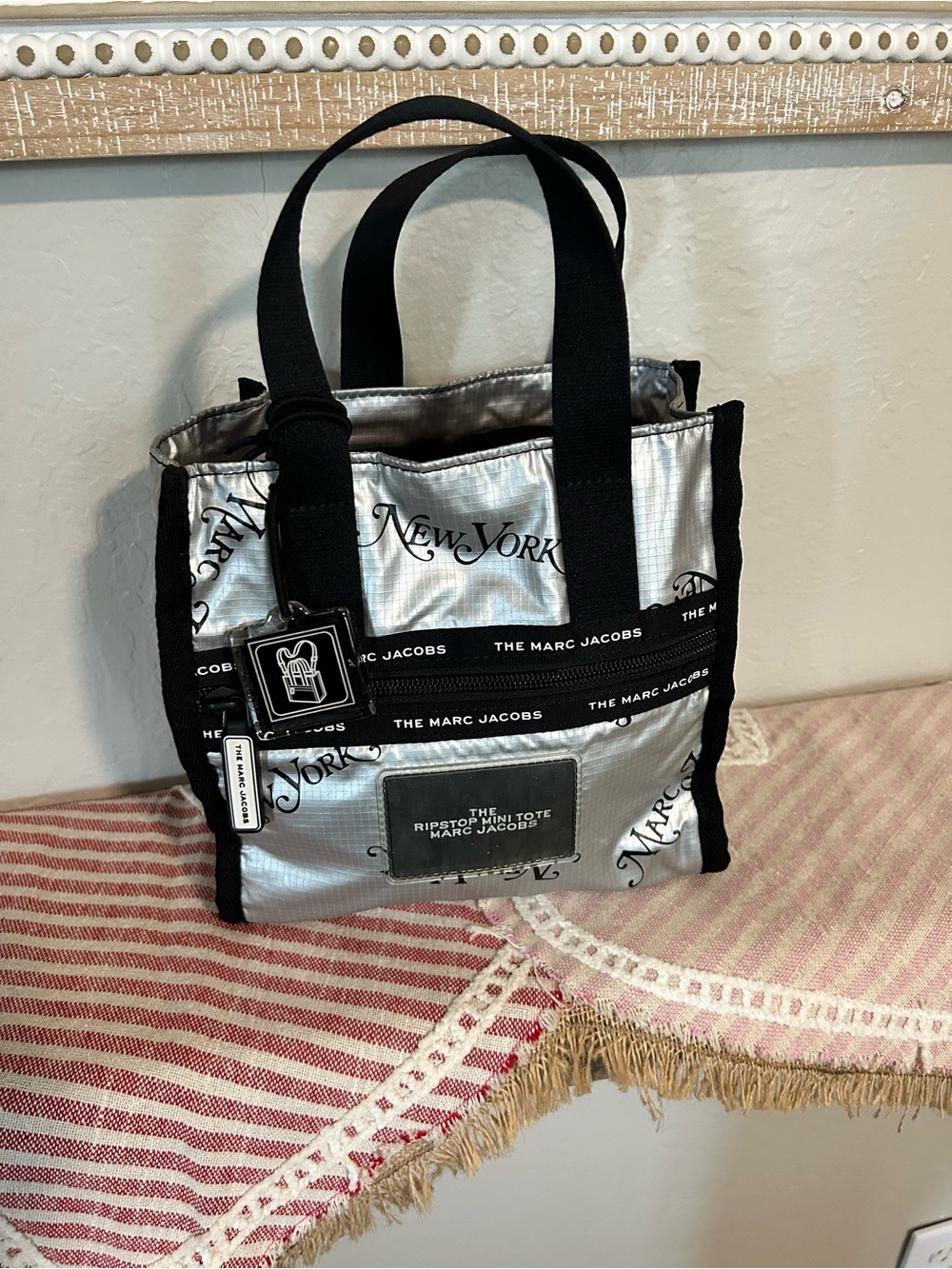 Marc Jacobs Ripstop mini tote silver